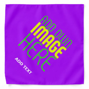 MODERN EDITABLE SIMPLE INDIGO IMAGE TEXT TEMPLATE BANDANA