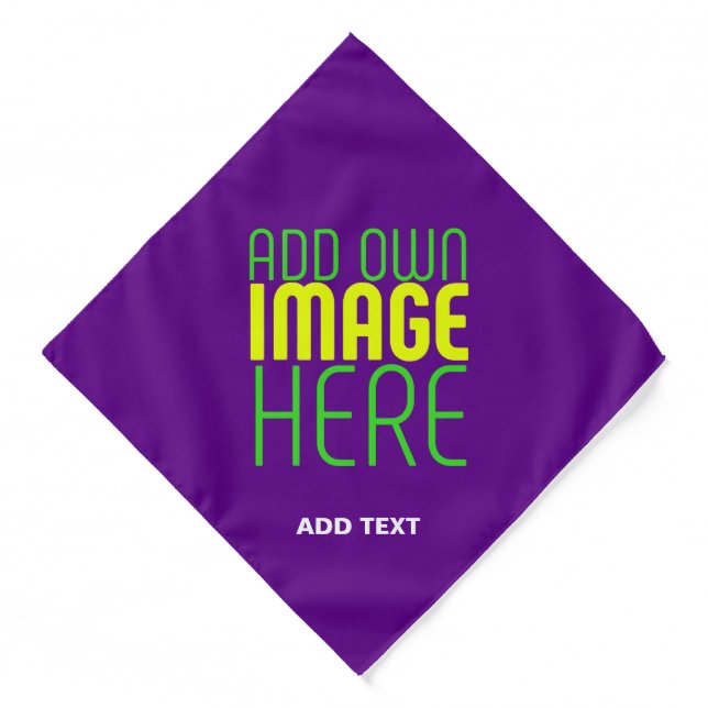 MODERN EDITABLE SIMPLE INDIGO IMAGE TEXT TEMPLATE BANDANA (Front)