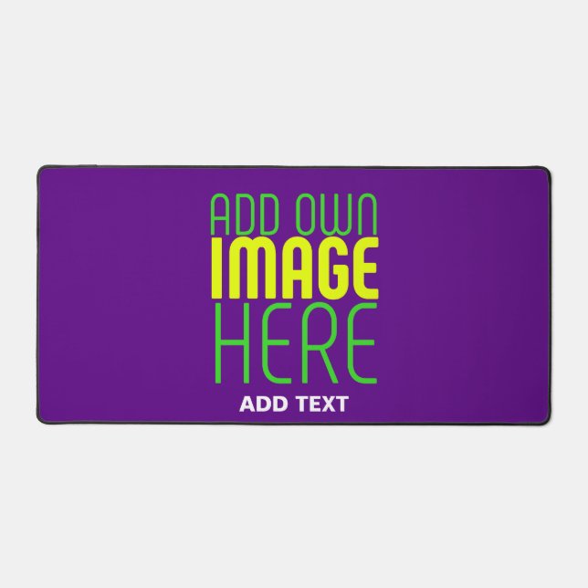 MODERN EDITABLE SIMPLE INDIGO IMAGE TEXT TEMPLATE DESK MAT (Front)
