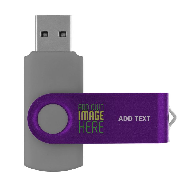 MODERN EDITABLE SIMPLE INDIGO IMAGE TEXT TEMPLATE FLASH DRIVE (Opened)