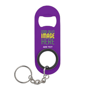 MODERN EDITABLE SIMPLE INDIGO IMAGE TEXT TEMPLATE KEYCHAIN BOTTLE OPENER