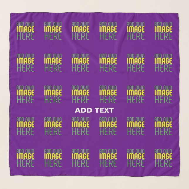 MODERN EDITABLE SIMPLE INDIGO IMAGE TEXT TEMPLATE SCARF (Front)