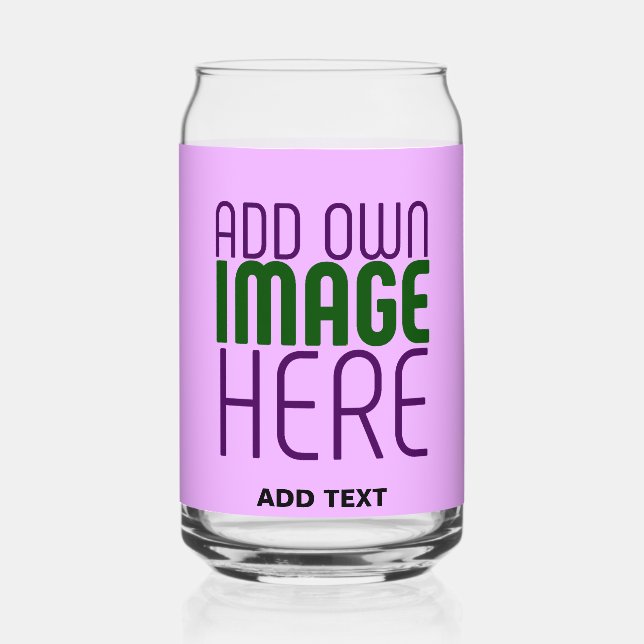 MODERN EDITABLE SIMPLE MAUVE IMAGE TEXT TEMPLATE CAN GLASS (Front)