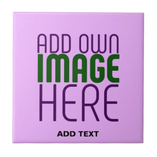  MODERN EDITABLE SIMPLE MAUVE IMAGE TEXT TEMPLATE CERAMIC TILE