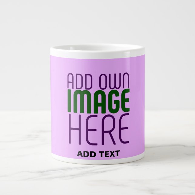 MODERN EDITABLE SIMPLE MAUVE IMAGE TEXT TEMPLATE GIANT COFFEE MUG (Front)