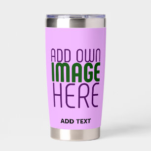 MODERN EDITABLE SIMPLE MAUVE IMAGE TEXT TEMPLATE INSULATED TUMBLER