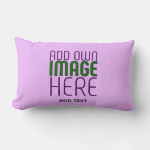MODERN EDITABLE SIMPLE MAUVE IMAGE TEXT TEMPLATE LUMBAR PILLOW