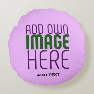 MODERN EDITABLE SIMPLE MAUVE IMAGE TEXT TEMPLATE ROUND PILLOW