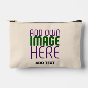 MODERN EDITABLE SIMPLE NATURAL IMAGE TEXT TEMPLATE ACCESSORY POUCH