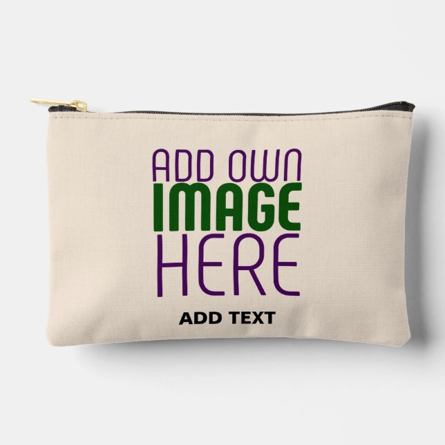 MODERN EDITABLE SIMPLE NATURAL IMAGE TEXT TEMPLATE ACCESSORY POUCH (Front)