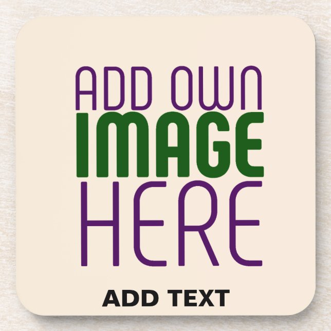 MODERN EDITABLE SIMPLE NATURAL IMAGE TEXT TEMPLATE BEVERAGE COASTER (Front)