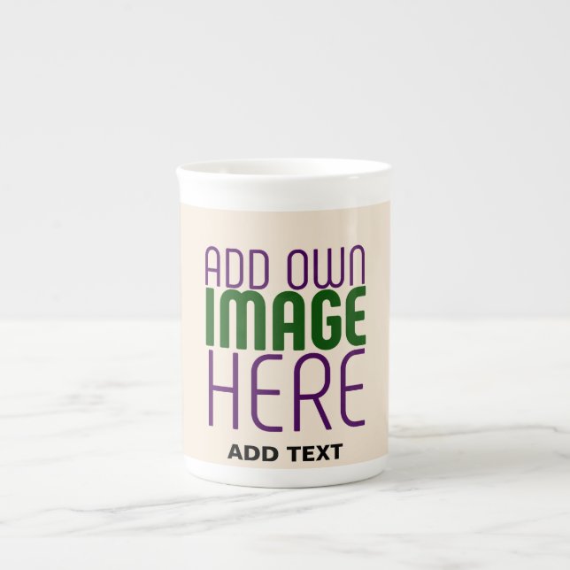 MODERN EDITABLE SIMPLE NATURAL IMAGE TEXT TEMPLATE BONE CHINA MUG (Front)