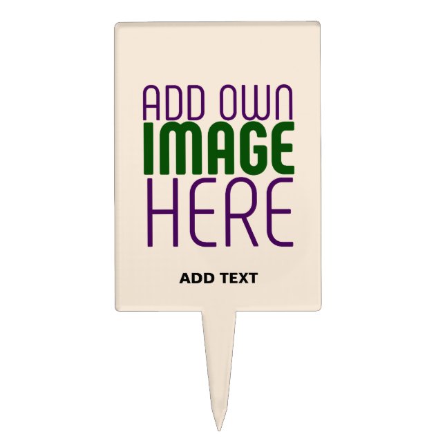 MODERN EDITABLE SIMPLE NATURAL IMAGE TEXT TEMPLATE CAKE TOPPER (Front)