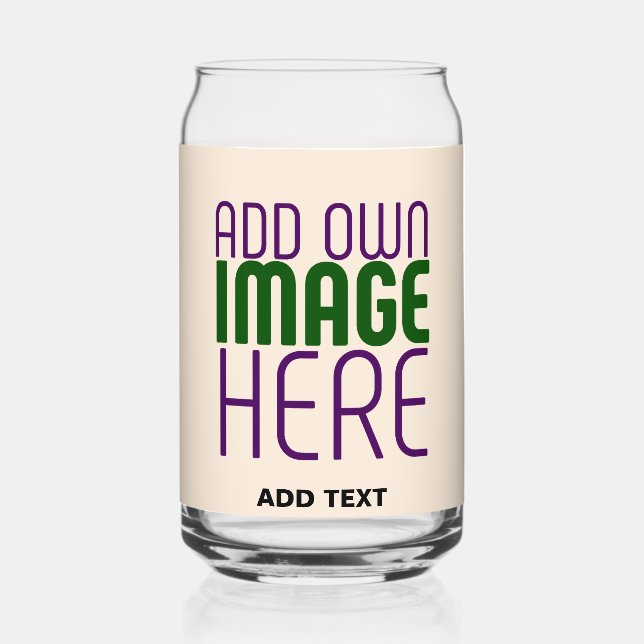 MODERN EDITABLE SIMPLE NATURAL IMAGE TEXT TEMPLATE CAN GLASS (Front)