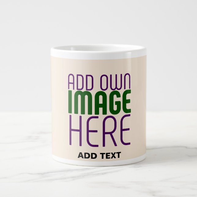MODERN EDITABLE SIMPLE NATURAL IMAGE TEXT TEMPLATE GIANT COFFEE MUG (Front)