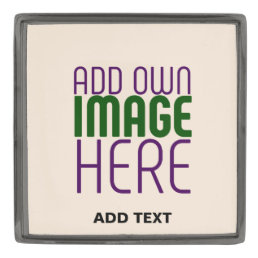 MODERN EDITABLE SIMPLE NATURAL IMAGE TEXT TEMPLATE GUNMETAL FINISH LAPEL PIN