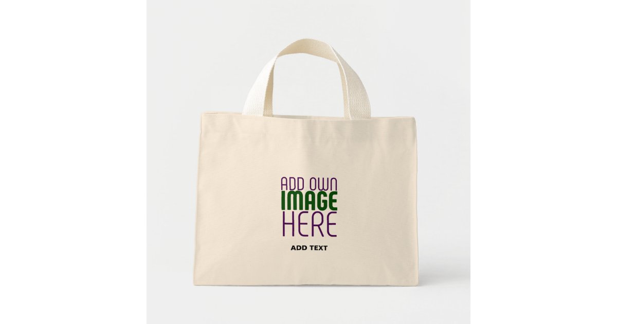 MODERN EDITABLE SIMPLE NATURAL IMAGE TEXT TEMPLATE MINI TOTE BAG | Zazzle