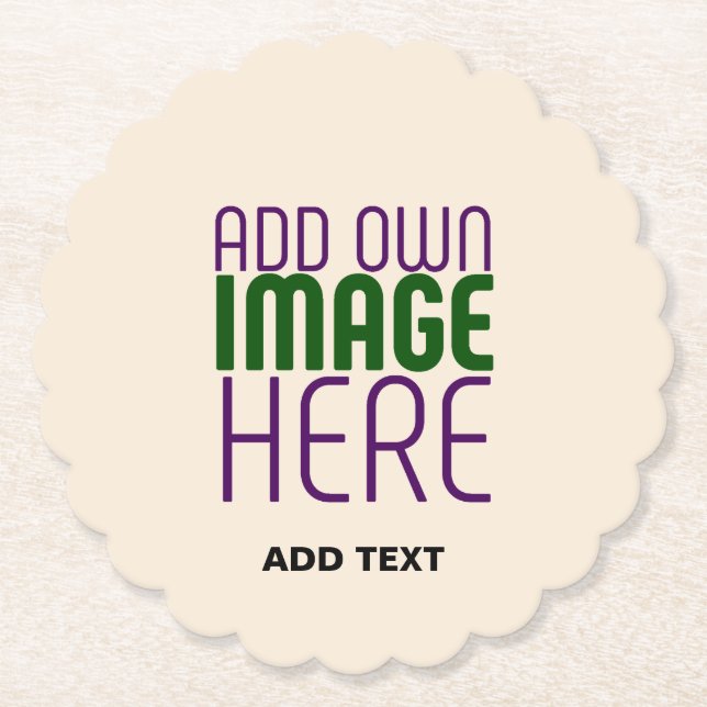 MODERN EDITABLE SIMPLE NATURAL IMAGE TEXT TEMPLATE PAPER COASTER (Front)