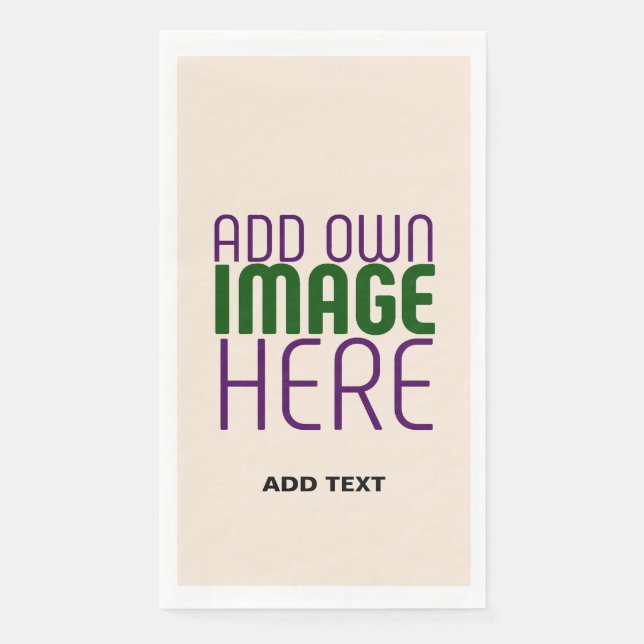 MODERN EDITABLE SIMPLE NATURAL IMAGE TEXT TEMPLATE PAPER GUEST TOWELS (Front)