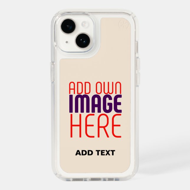 MODERN EDITABLE SIMPLE NATURAL IMAGE TEXT TEMPLATE SPECK iPhone CASE (Front)