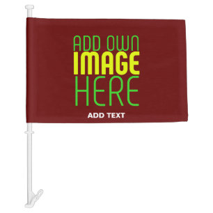 MODERN EDITABLE SIMPLE OXBLOOD IMAGE TEXT TEMPLATE CAR FLAG