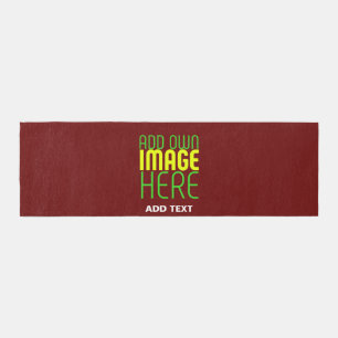 MODERN EDITABLE SIMPLE OXBLOOD IMAGE TEXT TEMPLATE OUTDOOR RUG