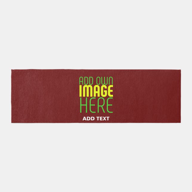 MODERN EDITABLE SIMPLE OXBLOOD IMAGE TEXT TEMPLATE OUTDOOR RUG (Front)