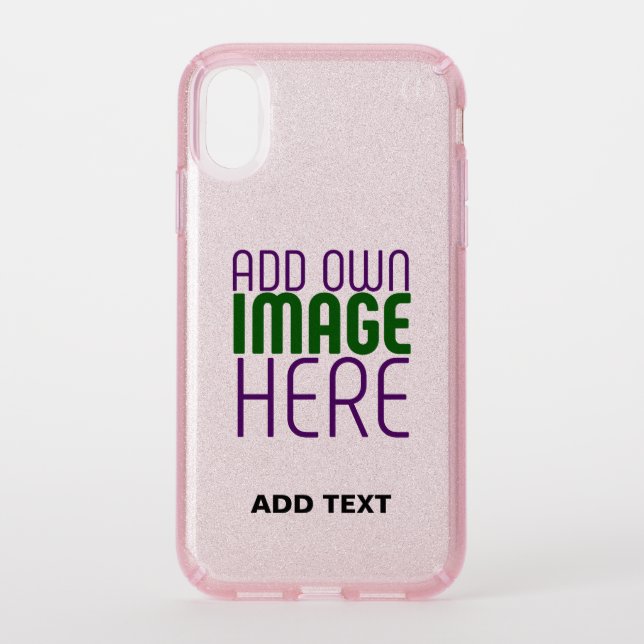 MODERN EDITABLE SIMPLE PINK IMAGE TEXT TEMPLATE SPECK iPhone XR CASE (Front)