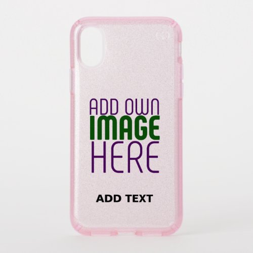 MODERN EDITABLE SIMPLE PINK IMAGE TEXT TEMPLATE SPECK iPhone XS CASE