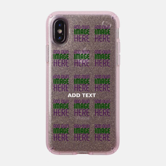 MODERN EDITABLE SIMPLE PINK IMAGE TEXT TEMPLATE SPECK iPhone XS CASE (Front (Black Phone))