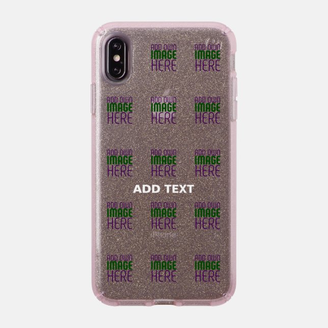 MODERN EDITABLE SIMPLE PINK IMAGE TEXT TEMPLATE SPECK iPhone XS MAX CASE (Front (Black Phone))