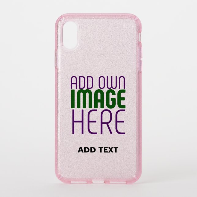 MODERN EDITABLE SIMPLE PINK IMAGE TEXT TEMPLATE SPECK iPhone XS MAX CASE (Front)