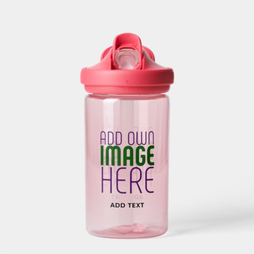 MODERN EDITABLE SIMPLE PINK IMAGE TEXT TEMPLATE WATER BOTTLE