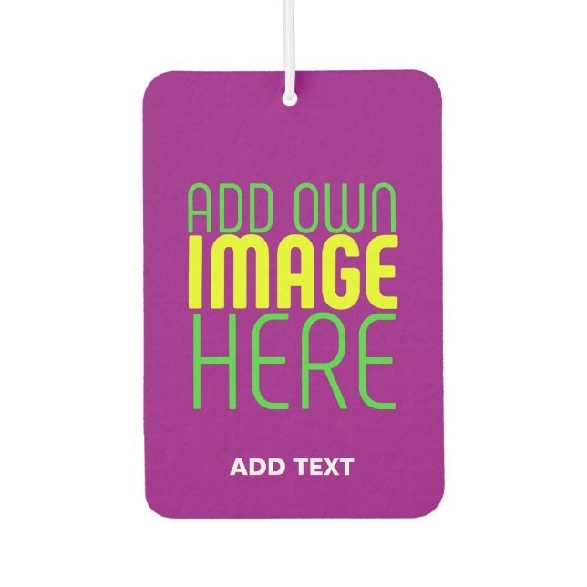 MODERN EDITABLE SIMPLE PURPLE IMAGE TEXT TEMPLATE AIR FRESHENER (Front)