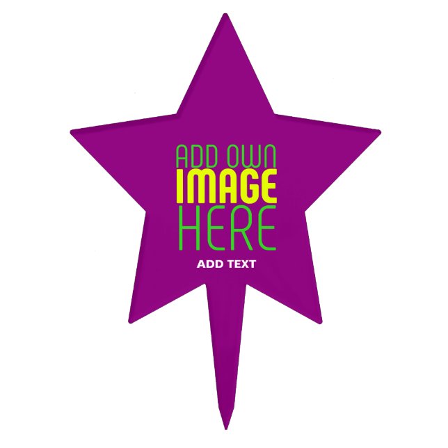 MODERN EDITABLE SIMPLE PURPLE IMAGE TEXT TEMPLATE CAKE TOPPER (Front)