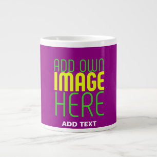 MODERN EDITABLE SIMPLE PURPLE IMAGE TEXT TEMPLATE GIANT COFFEE MUG