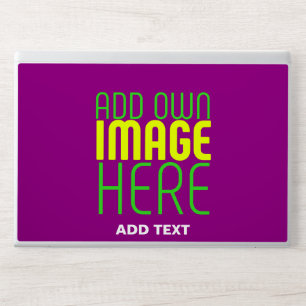 MODERN EDITABLE SIMPLE PURPLE IMAGE TEXT TEMPLATE HP LAPTOP SKIN