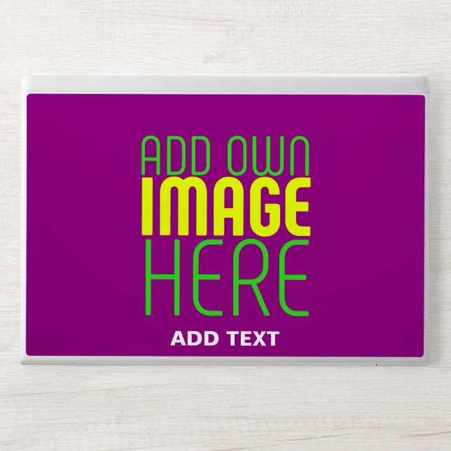 MODERN EDITABLE SIMPLE PURPLE IMAGE TEXT TEMPLATE HP LAPTOP SKIN (Front)