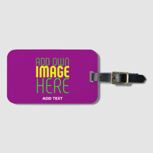 MODERN EDITABLE SIMPLE PURPLE IMAGE TEXT TEMPLATE LUGGAGE TAG