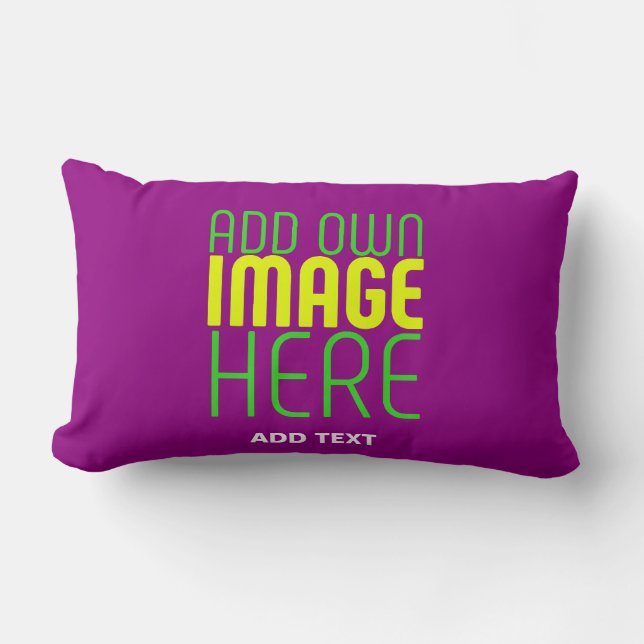MODERN EDITABLE SIMPLE PURPLE IMAGE TEXT TEMPLATE LUMBAR PILLOW (Front)