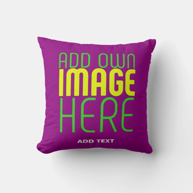 MODERN EDITABLE SIMPLE PURPLE IMAGE TEXT TEMPLATE THROW PILLOW (Front)