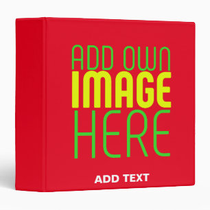 MODERN EDITABLE SIMPLE RED IMAGE TEXT TEMPLATE 3 RING BINDER
