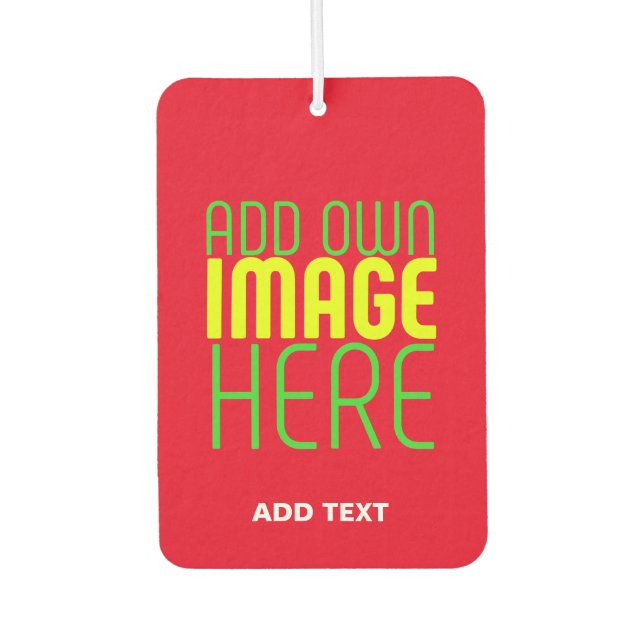 MODERN EDITABLE SIMPLE RED IMAGE TEXT TEMPLATE AIR FRESHENER (Front)