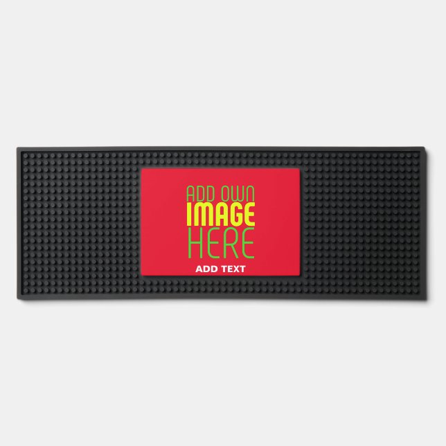 MODERN EDITABLE SIMPLE RED IMAGE TEXT TEMPLATE BAR MAT  (Front)
