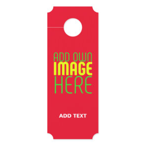 MODERN EDITABLE SIMPLE RED IMAGE TEXT TEMPLATE DOOR HANGER