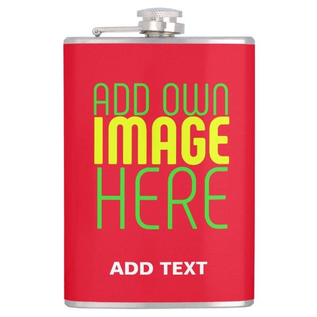 MODERN EDITABLE SIMPLE RED IMAGE TEXT TEMPLATE FLASK (Front)