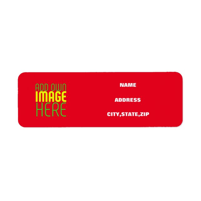 MODERN EDITABLE SIMPLE RED IMAGE TEXT TEMPLATE LABEL (Front)