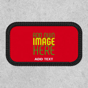 MODERN EDITABLE SIMPLE RED IMAGE TEXT TEMPLATE PATCH