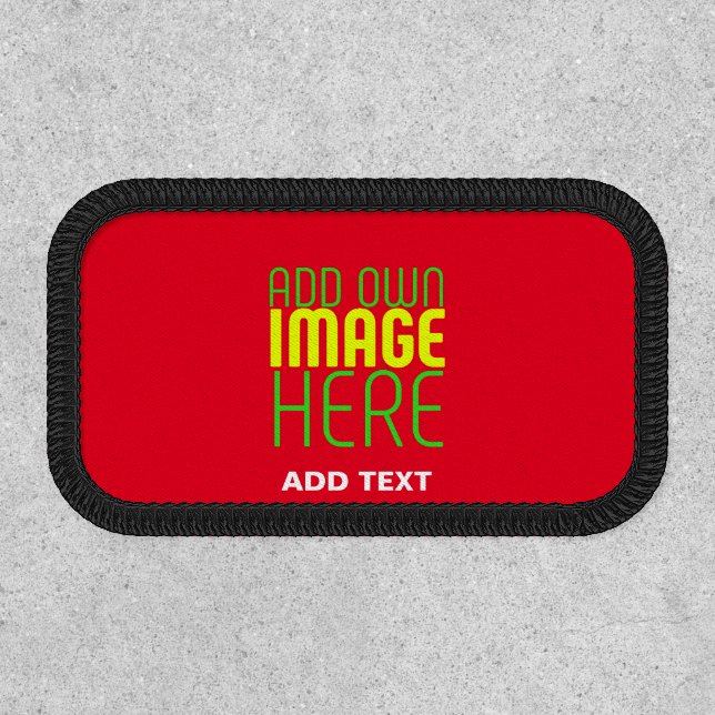 MODERN EDITABLE SIMPLE RED IMAGE TEXT TEMPLATE PATCH (Front)