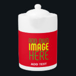 MODERN EDITABLE SIMPLE RED IMAGE TEXT TEMPLATE TEAPOT<br><div class="desc">THIS IS A DESIGN FITTING FOR CUSTOMERS.YOU CAN CHANGE, RESIZE OR ADD LOGO, PHOTO, TEXT AND COLOURS THE WAY YOU WANT.THANK YOU.</div>